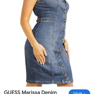 Guess Blue Denim Sleeveless Dress
